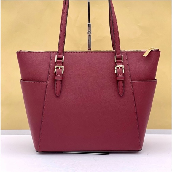 Michael Kors Large Charlotte Tote Shoulder Bag Dark Cherry - Picture 6 of 11